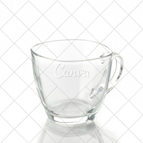 简单符号抠图透明茶杯餐具饮食白色背景形状玻璃杯图片